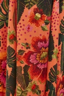 Orange Blooming Garden Maxi Dress -Farm Rio Shop 305268 05