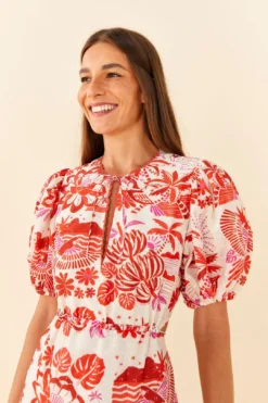 Farm Rio Off-White Rio Tiles Puff Sleeve Mini Dress 8 Farm Rio Off-White Rio Tiles Puff Sleeve Mini Dress -Farm Rio Shop 305274 03
