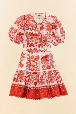 Farm Rio Off-White Rio Tiles Puff Sleeve Mini Dress 11 Farm Rio Off-White Rio Tiles Puff Sleeve Mini Dress -Farm Rio Shop 305274 06
