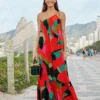 Farm Rio Red Heliconia Maxi Dress