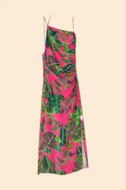 Farm Rio Pink Leaves Midi Dress -Farm Rio Shop 305298 06