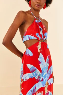 Farm Rio Red Sweet Jungle Cut Out Midi Dress 9 Farm Rio Red Sweet Jungle Cut Out Midi Dress -Farm Rio Shop 305349 04