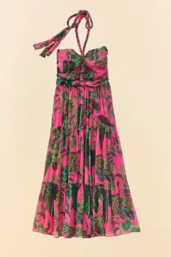 Pink Leaves Cut Out Maxi Dress 13 Pink Leaves Cut Out Maxi Dress -Farm Rio Shop 305799 07