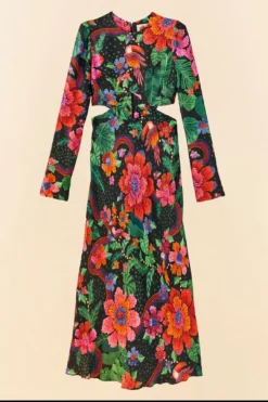 Farm Rio Black Blooming Garden Lenzing™ Ecovero™ Viscose Midi Dress 11 Farm Rio Black Blooming Garden Lenzing™ Ecovero™ Viscose Midi Dress -Farm Rio Shop 306067 06 1