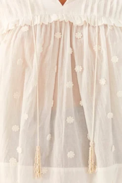 Farm Rio Off-White 3D Flowers Blouse -Farm Rio Shop 306074 04