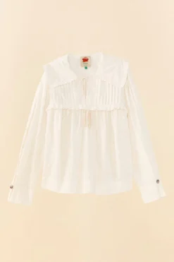 Farm Rio Off-White 3D Flowers Blouse -Farm Rio Shop 306074 06