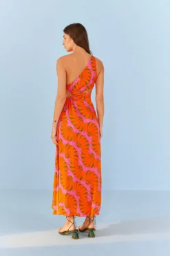 Farm Rio Pink CopacabanaLenzing™ Ecovero™ Viscose Cut Out Midi Dress -Farm Rio Shop 306086 04