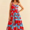 Farm Rio Red Sweet Jungle Midi Dress