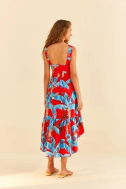 Farm Rio Red Sweet Jungle Midi Dress -Farm Rio Shop 306090 04
