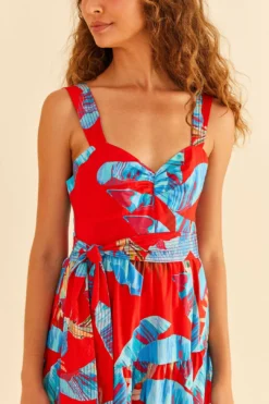 Farm Rio Red Sweet Jungle Midi Dress -Farm Rio Shop 306090 05
