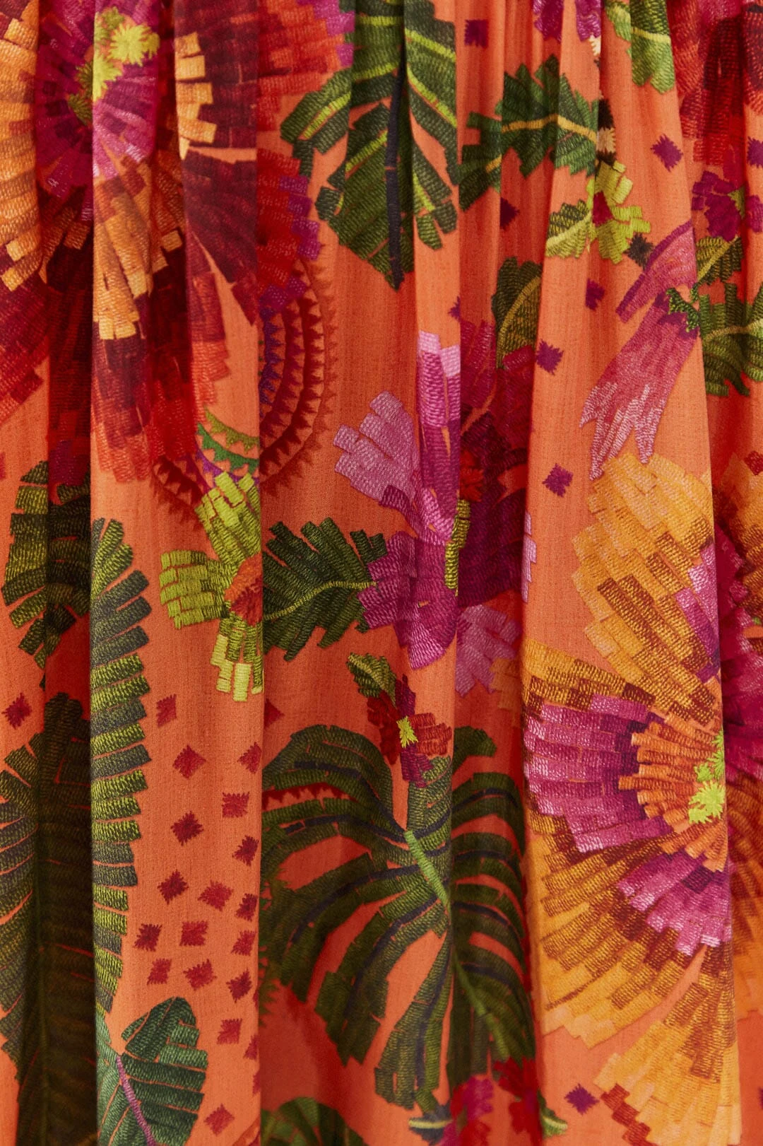 Farm Rio Orange Blooming Garden Midi Dress 5 Farm Rio Orange Blooming Garden Midi Dress - Image 5