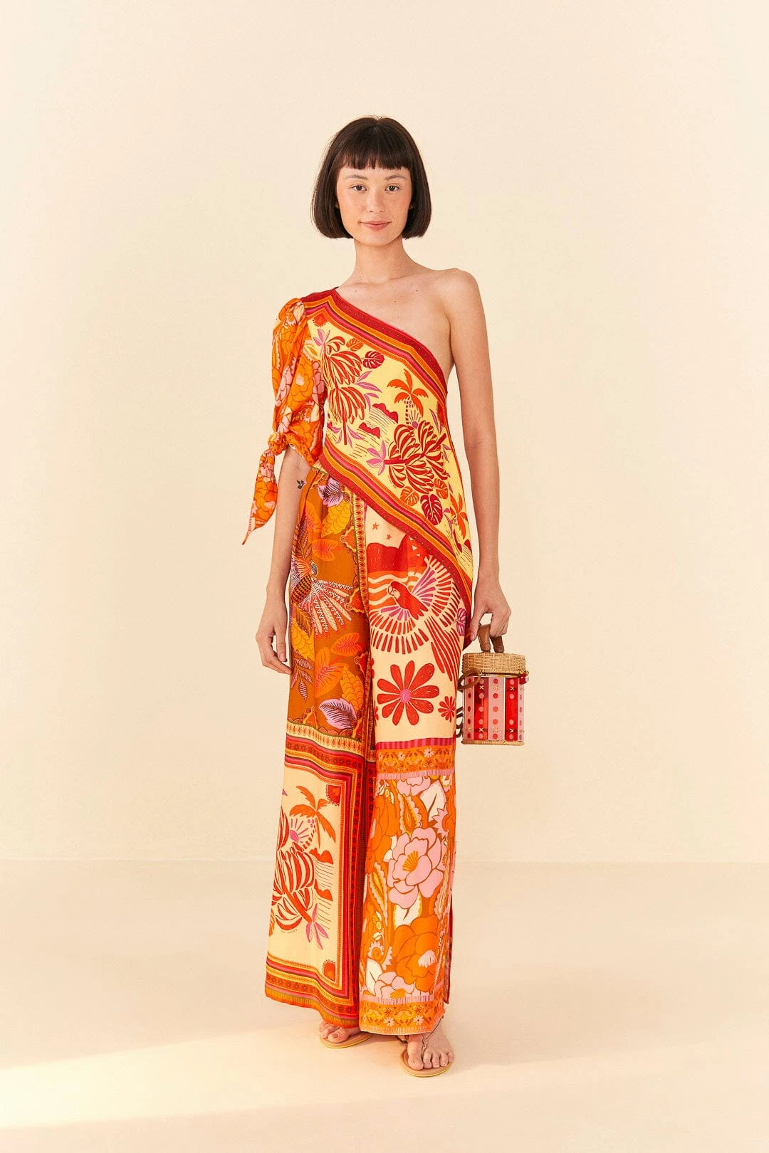 Farm Rio Forest Mixed Scarves Lenzing™ Ecovero™ Viscose Crop Top 3 Farm Rio Forest Mixed Scarves Lenzing™ Ecovero™ Viscose Crop Top - Image 3