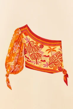 Farm Rio Forest Mixed Scarves Lenzing™ Ecovero™ Viscose Crop Top