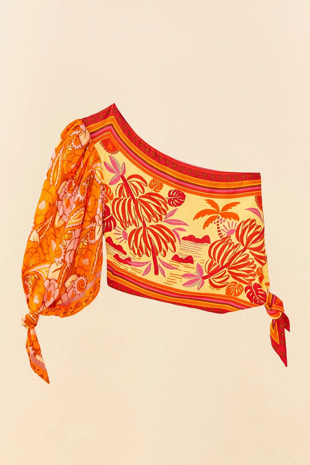 Farm Rio Forest Mixed Scarves Lenzing™ Ecovero™ Viscose Crop Top 1 Farm Rio Forest Mixed Scarves Lenzing™ Ecovero™ Viscose Crop Top