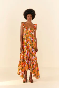 Lilac Mango Macaws Maxi Dress -Farm Rio Shop 306095 04