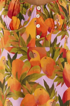 Lilac Mango Macaws Maxi Dress -Farm Rio Shop 306095 05