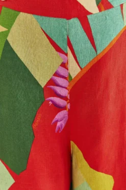 Farm Rio Red Heliconia Pants -Farm Rio Shop 306100 05