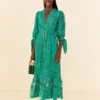 Farm Rio Green Morada Boa Guipure Dress