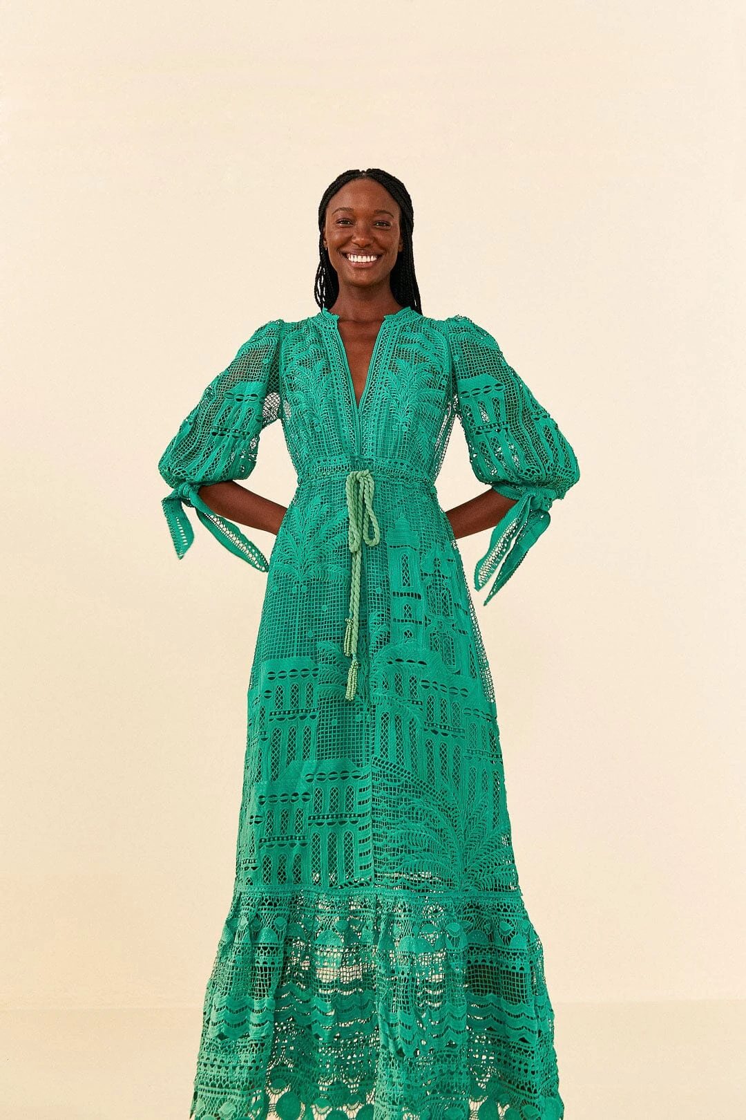 Farm Rio Green Morada Boa Guipure Dress 2 Farm Rio Green Morada Boa Guipure Dress - Image 2