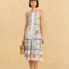 Farm Rio Grandma Gift Embroidered Midi Dress