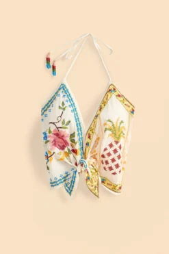 Farm Rio Grandma Gift Embroidered Halter Blouse -Farm Rio Shop 306113 06