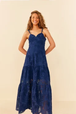 Deep Blue Palm Tree Richelieu Midi Dress -Farm Rio Shop 306122 04 scaled
