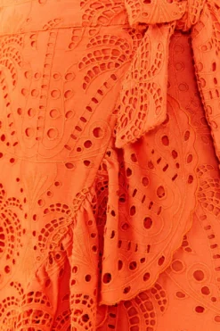 Farm Rio Orange Palm Tree Richelieu Midi Skirt 8 Farm Rio Orange Palm Tree Richelieu Midi Skirt -Farm Rio Shop 306124 04