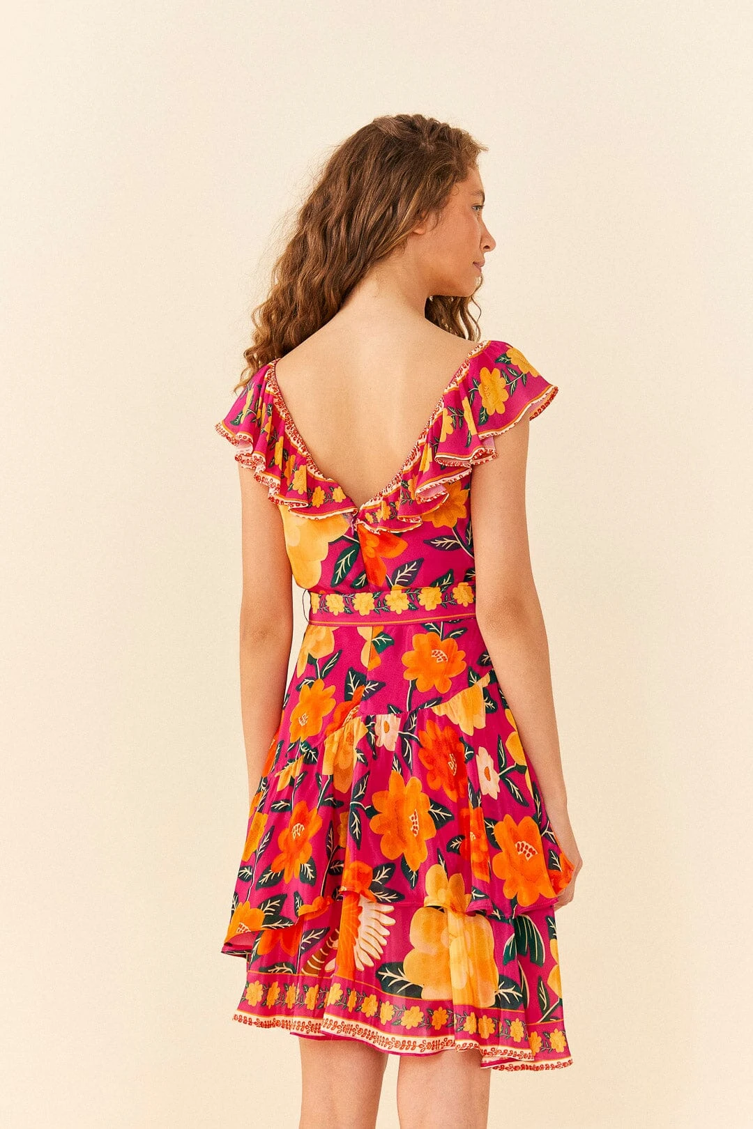 Farm Rio Pink Flowers Tapestry Mini Dress 4 Farm Rio Pink Flowers Tapestry Mini Dress - Image 4