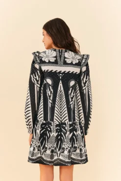 Farm Rio Black Macaw Elegance Long Sleeve Mini Dress 10 Farm Rio Black Macaw Elegance Long Sleeve Mini Dress -Farm Rio Shop 306159 04