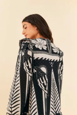 Farm Rio Black Macaw Elegance Long Sleeve Mini Dress 11 Farm Rio Black Macaw Elegance Long Sleeve Mini Dress -Farm Rio Shop 306159 05