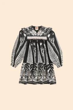 Farm Rio Black Macaw Elegance Long Sleeve Mini Dress 13 Farm Rio Black Macaw Elegance Long Sleeve Mini Dress -Farm Rio Shop 306159 07