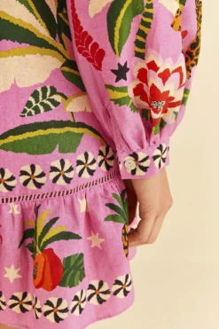 Farm Rio Pink Leopard Forest Mini Dress -Farm Rio Shop 306160 05