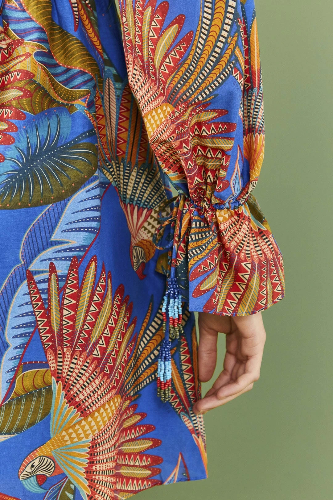 Farm Rio Blue Macaw Flight Mini Dress 5 Farm Rio Blue Macaw Flight Mini Dress - Image 5