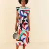 Farm Rio Colorful Monstera Organic Cotton T-Shirt Dress