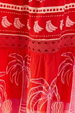 Farm Rio Red Summer Sunrise Midi Dress -Farm Rio Shop 306178 05