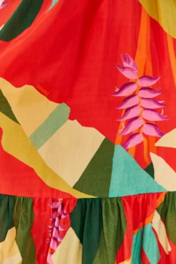 Farm Rio Red Heliconia Midi Dress -Farm Rio Shop 306185 05