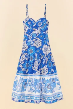 Farm Rio Blue Full Of Flowers Organic Cotton Midi Dress 11 Farm Rio Blue Full Of Flowers Organic Cotton Midi Dress -Farm Rio Shop 306200 06