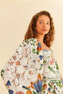 Farm Rio White Summer Garden Midi Dress 7 Farm Rio White Summer Garden Midi Dress -Farm Rio Shop 306202 03