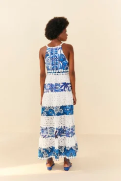Farm Rio Mixed White And Blue Prints Maxi Dress 7 Farm Rio Mixed White And Blue Prints Maxi Dress -Farm Rio Shop 306205 02
