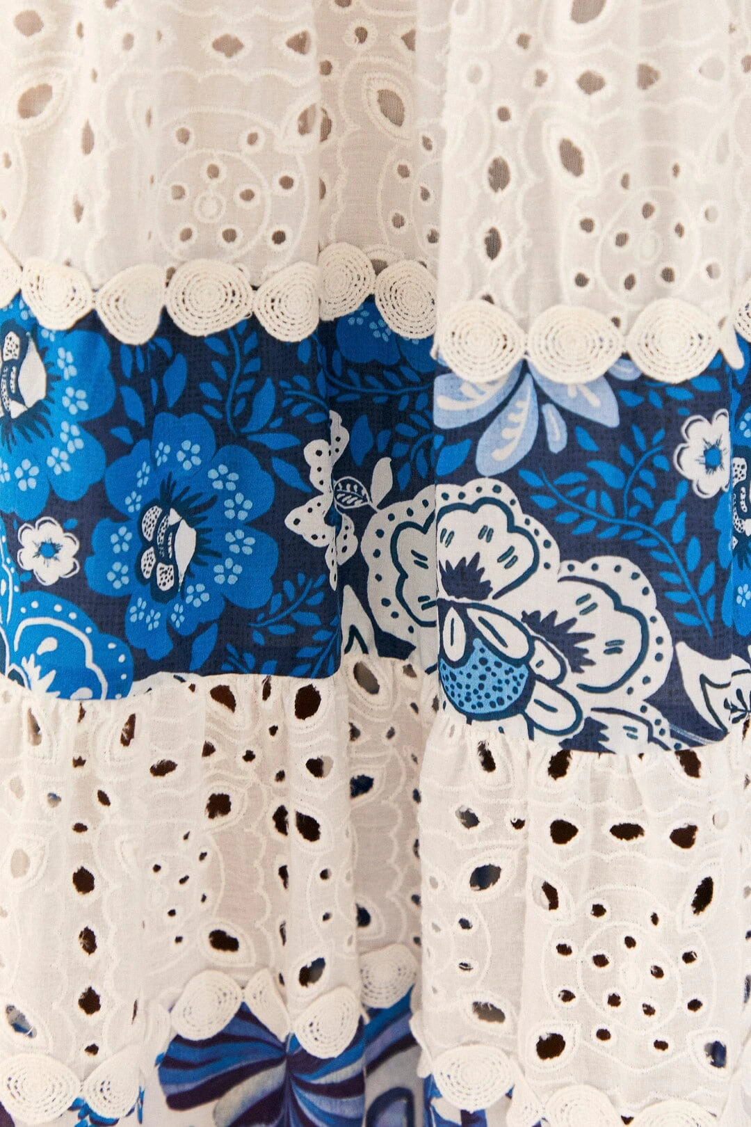 Farm Rio Mixed White And Blue Prints Maxi Dress 4 Farm Rio Mixed White And Blue Prints Maxi Dress - Image 4