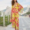 Farm Rio Lime Sweet Jungle Kaftan Dress