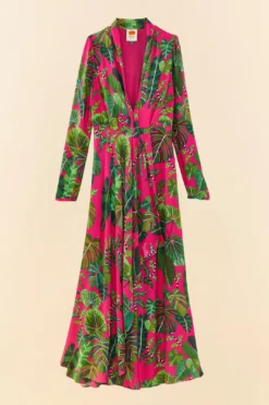 Farm Rio Pink Leaves Maxi Dress 11 Farm Rio Pink Leaves Maxi Dress -Farm Rio Shop 306210 06