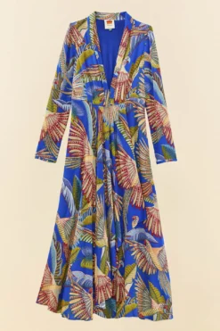 Farm Rio Blue Macaw Flight Maxi Dress -Farm Rio Shop 306211 05