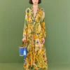 Farm Rio Yellow Summer Garden Maxi Dress