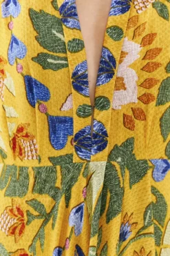Farm Rio Yellow Summer Garden Maxi Dress 8 Farm Rio Yellow Summer Garden Maxi Dress -Farm Rio Shop 306212 04