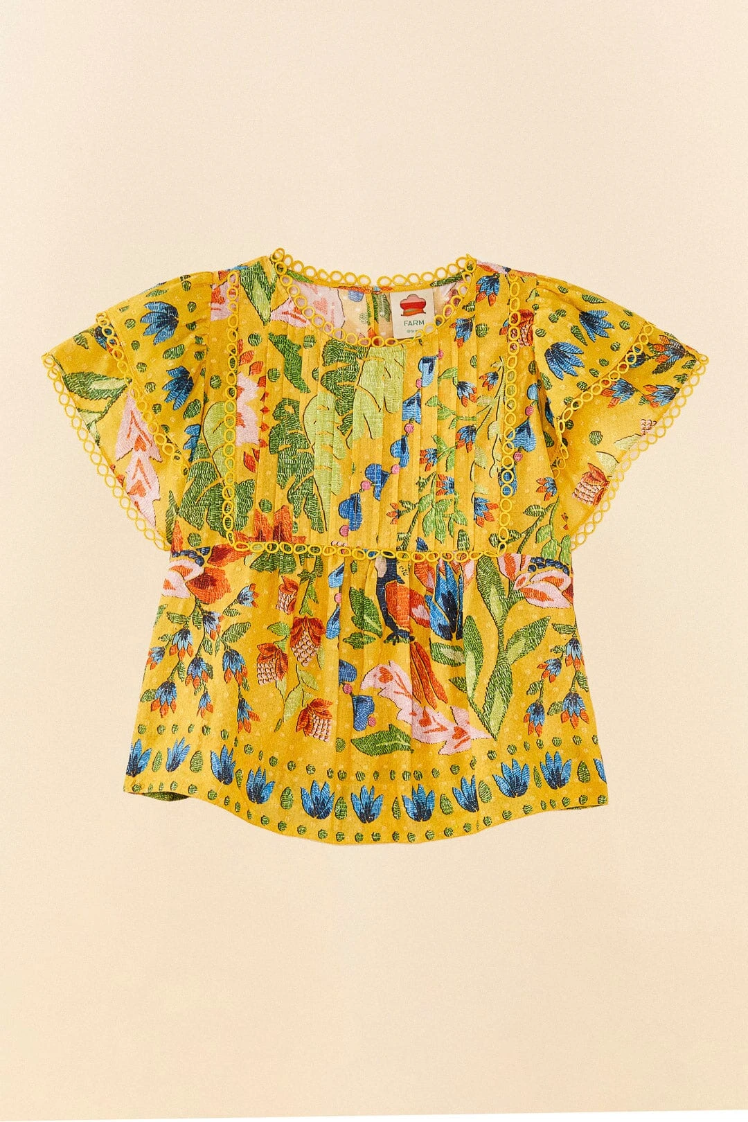 Farm Rio Yellow Summer Garden Blouse 6 Farm Rio Yellow Summer Garden Blouse - Image 6