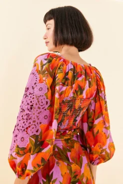 Farm Rio Lilac Mango Macaws Blouse -Farm Rio Shop 306230 03