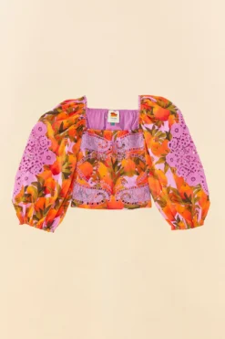 Farm Rio Lilac Mango Macaws Blouse -Farm Rio Shop 306230 06