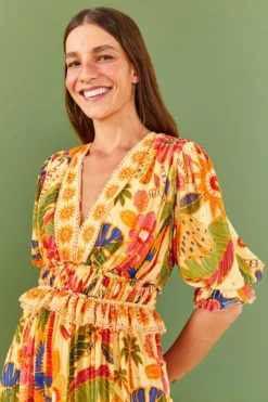 Farm Rio Yellow Rio Tapestry Maxi Dress 8 Farm Rio Yellow Rio Tapestry Maxi Dress -Farm Rio Shop 306240 03