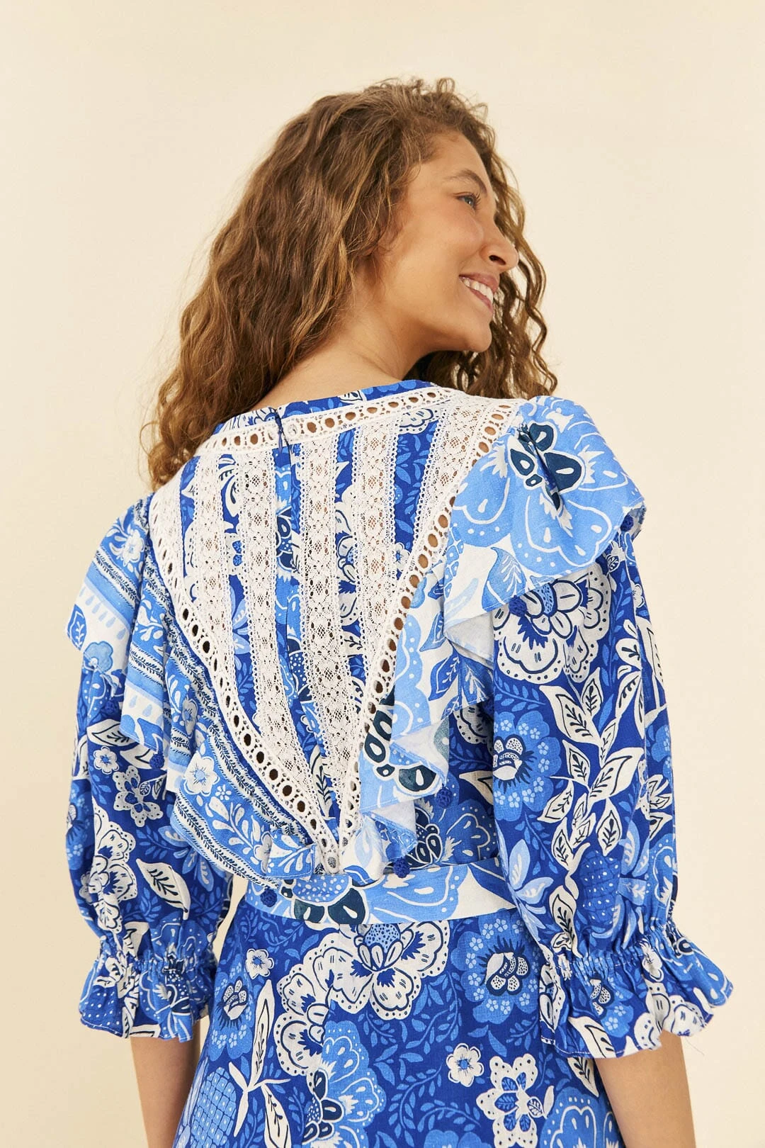 Farm Rio Blue Full Of Flowers Jumpsuit 2 Farm Rio Blue Full Of Flowers Jumpsuit - Image 2